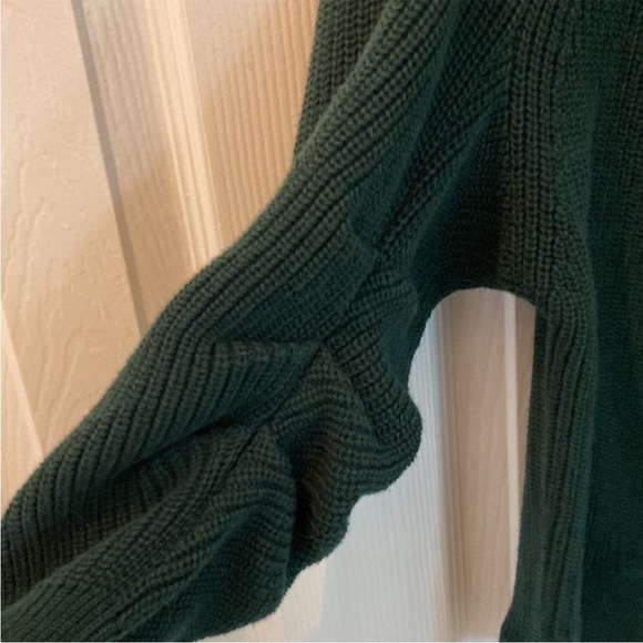 Cabi 100% Cotton Dark Green Shaker knit oversized sweater Small - Picture 5 of 8